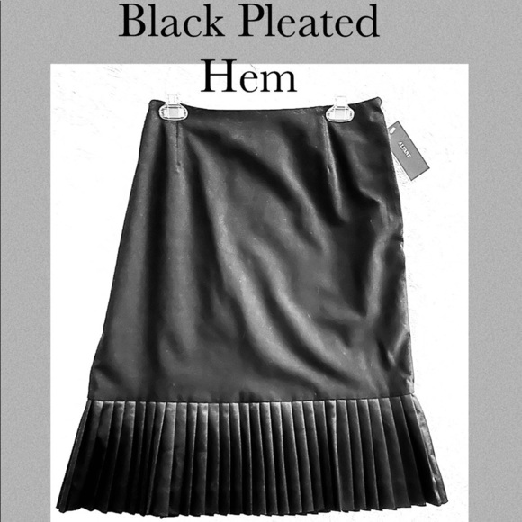 Alfani Dresses & Skirts - ALFANI NWT Black Skirt w Pleated Hem Sustainable Wool